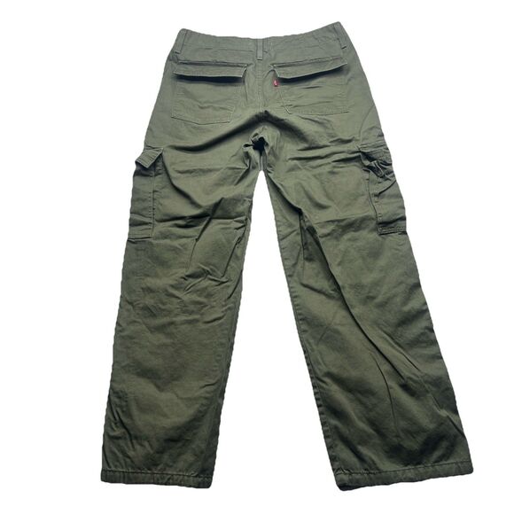 Levi's 94 baggy pants cargo green womens 30x(30 actual 29"" Drawstring - Picture 9 of 9